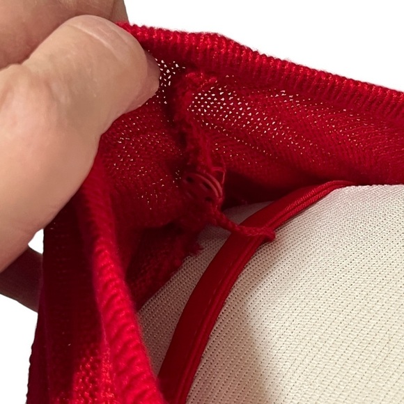 C. Est. 1946 Red Fitted Sweater Dress with Slip Size Large - Picture 6 of 14